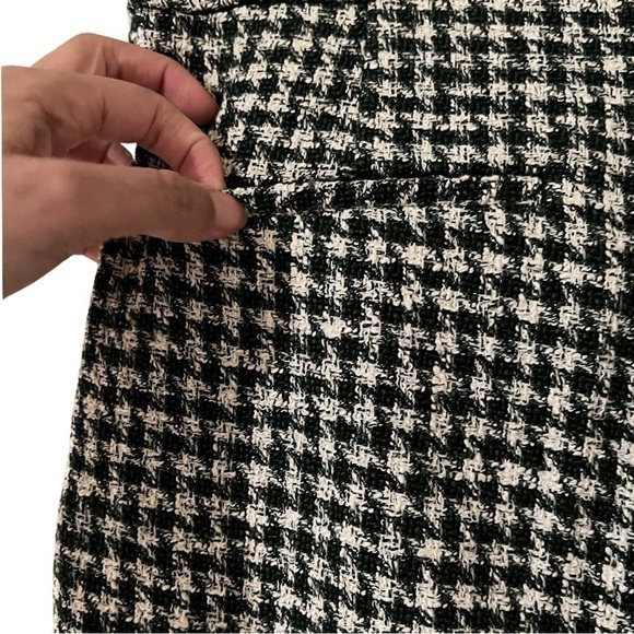 NWT ZARA High Waist Mini Flare Plaid Green Trousers Sz M - Picture 5 of 6